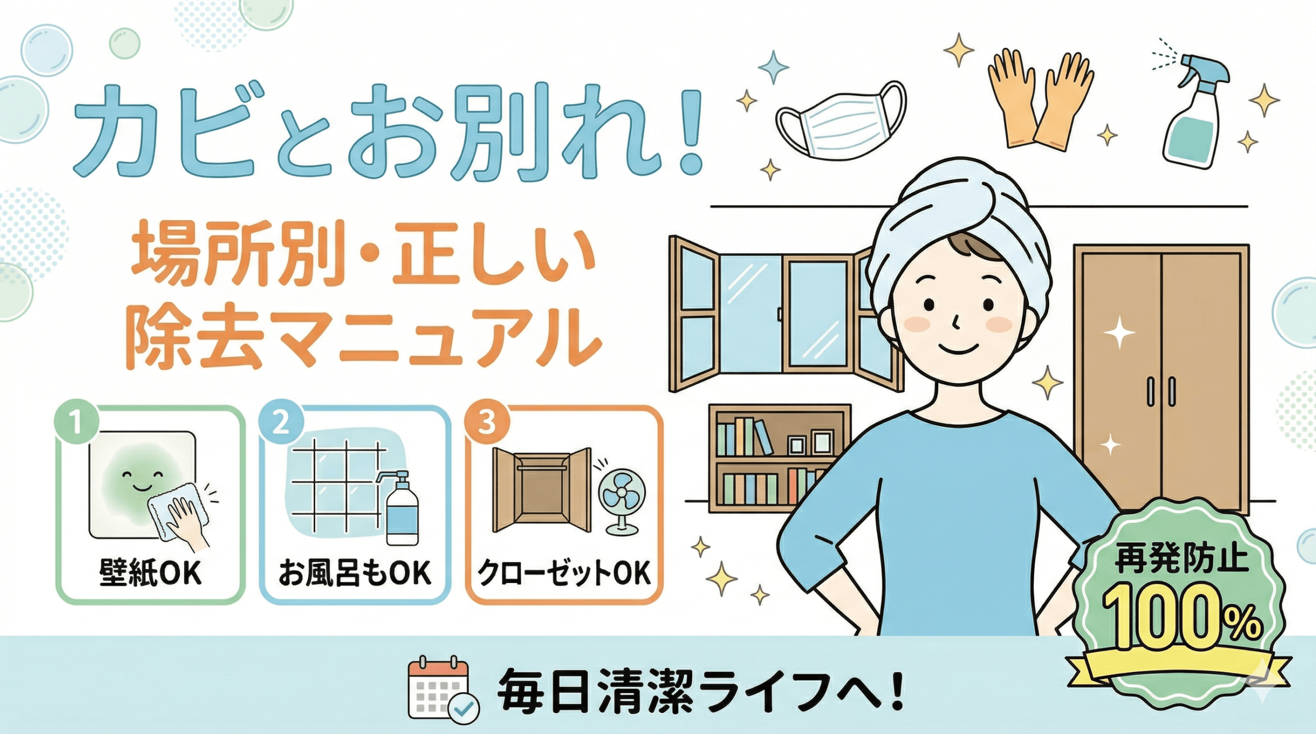 部屋にカビが生えたら原因から根絶。掃除・予防・賃貸の注意点まで網羅