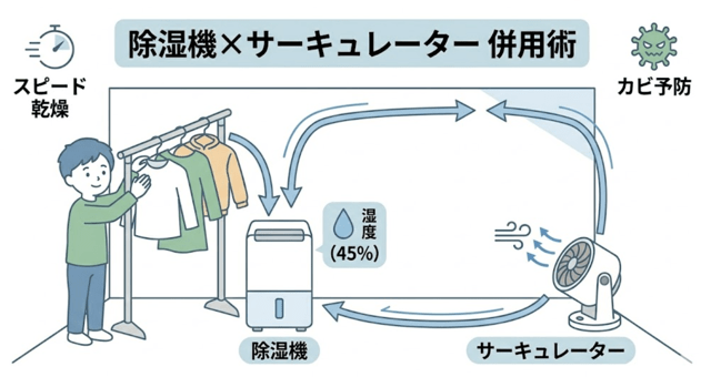 除湿機やサーキュレーターの賢い使い方でカビを防ぐ