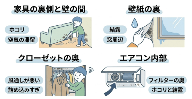 カビが見えないのに臭う？隠れた発生源を探すチェックポイント