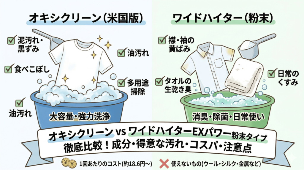 後悔しない選び方 オキシクリーンとワイドハイターの違いと失敗しない使い方完全版