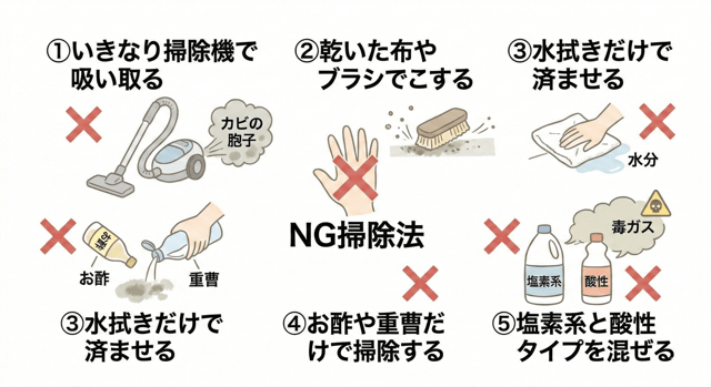 効果半減どころか逆効果！やってはいけないNGカビ掃除法