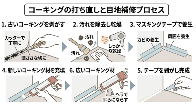 コーキングの打ち直しプロセス
