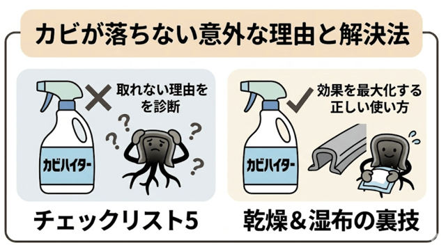 プロも実践！カビハイターでカビが取れない時の原因究明と最強の除去方法