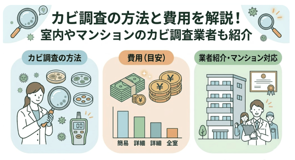 カビ調査の方法と費用を解説！室内やマンションのカビ調査業者も紹介